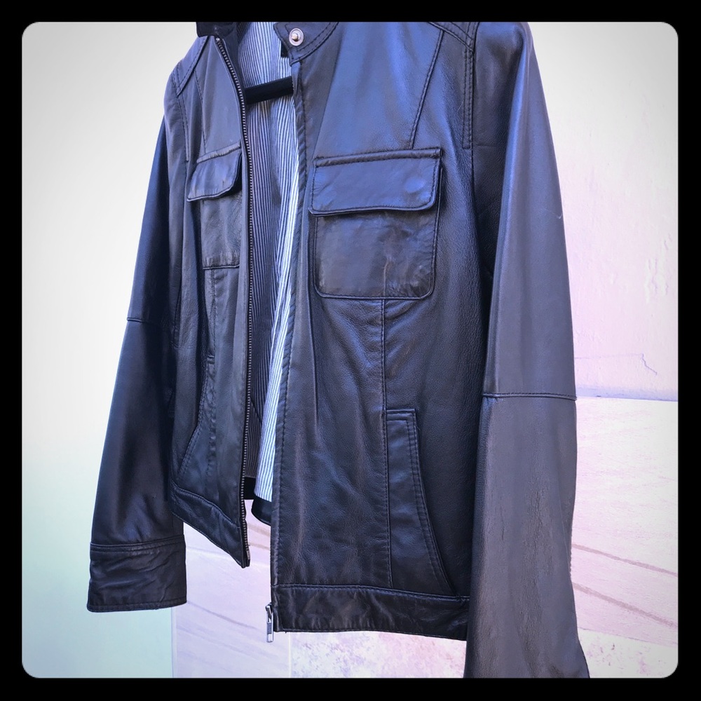 Women’s L Members Only Moto black leather jacket